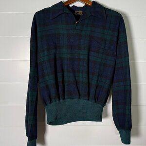 Jenners Princes Street Edinburgh Limited Black Watch Plaid V Neck Shirt